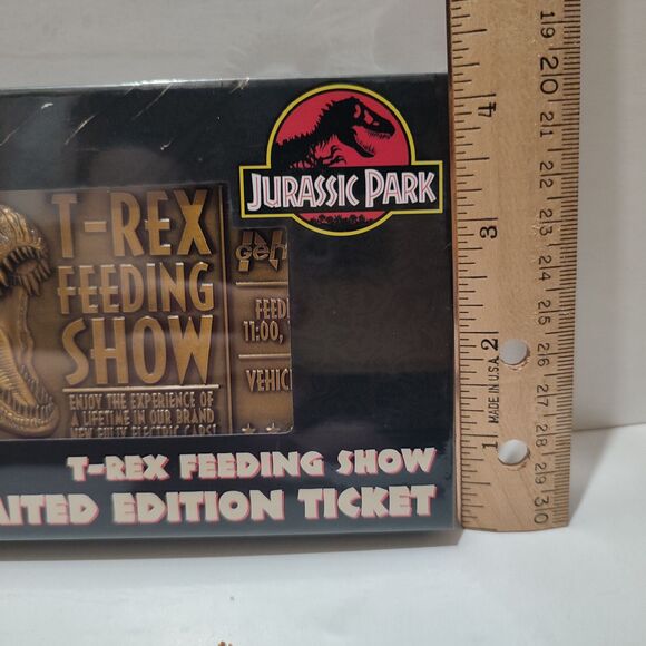 Jurassic Park T-Rex Feeding Show Ticket Vehicle ID Card & Mosquito In Amber Set - Picture 5 of 14